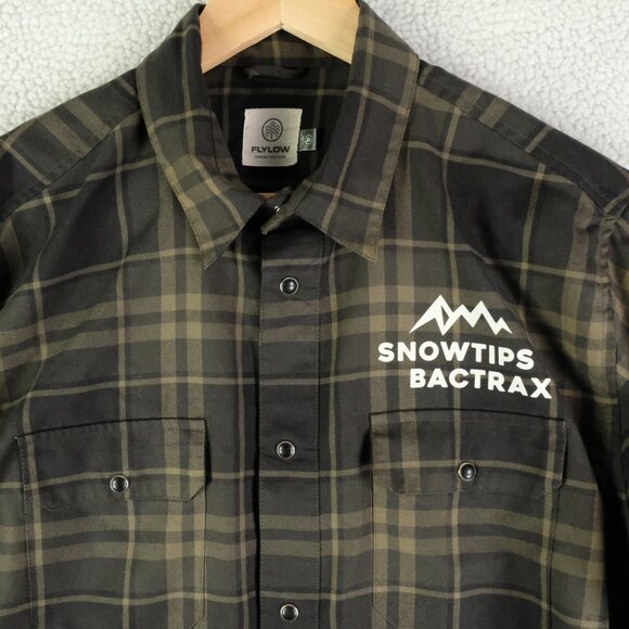 Flylow Shirt Mens Extra Large Green Plaid Pearl Snap Long Sleeve Outdoor - Picture 2 of 10